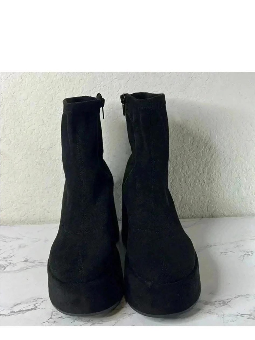 Women’s Black Suede Platform Ankle Boots